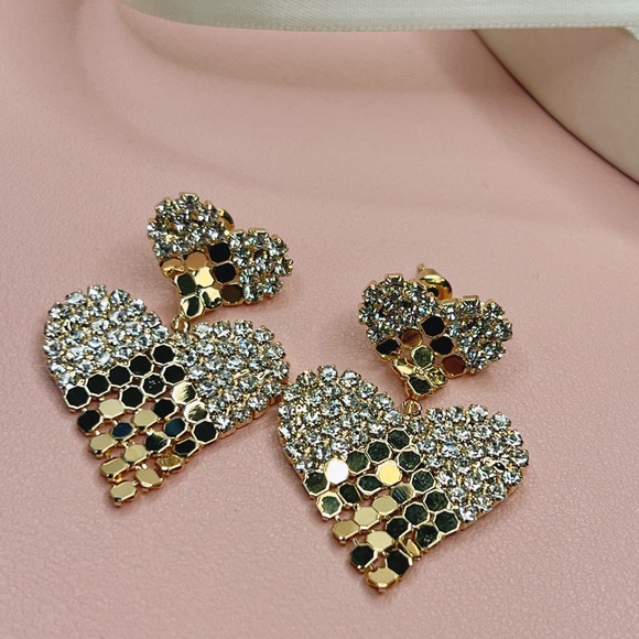 Heart Drop Earrings - Picture 3 of 5